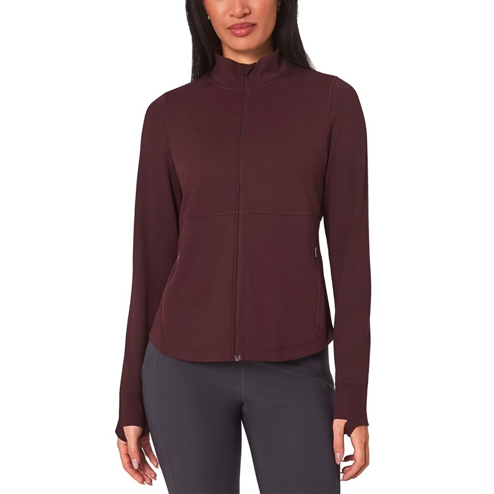 Mondetta Women's Jacquard Full-Zip, Dark Red, Size: Medium, New